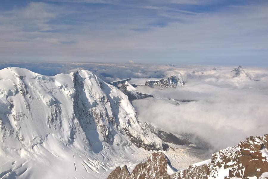 The peak of Monte Rosa: Dufour Summit