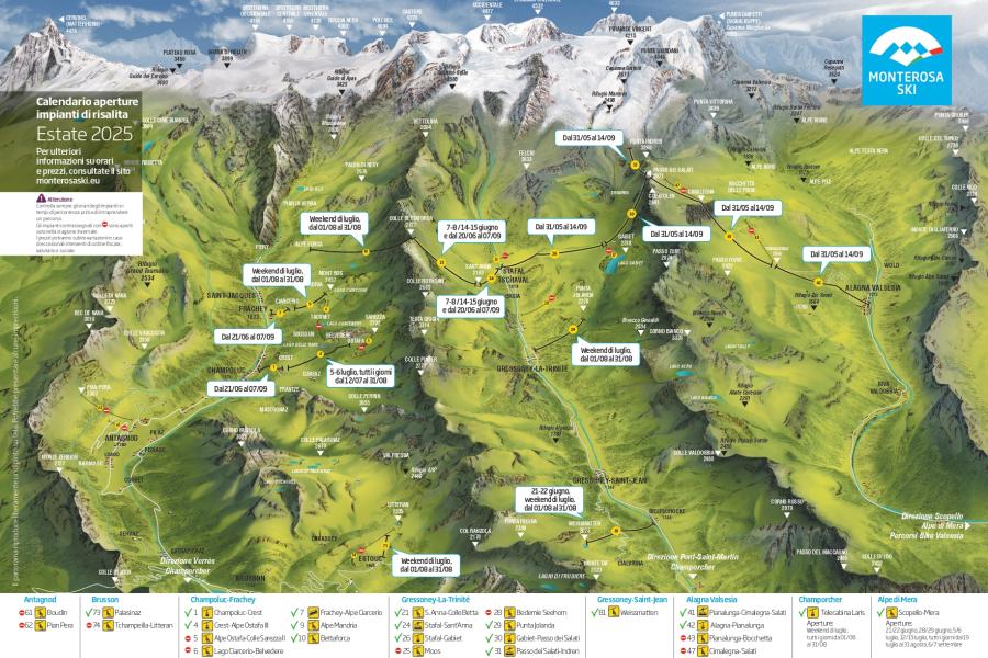Cartina impianti primavera estate 2025