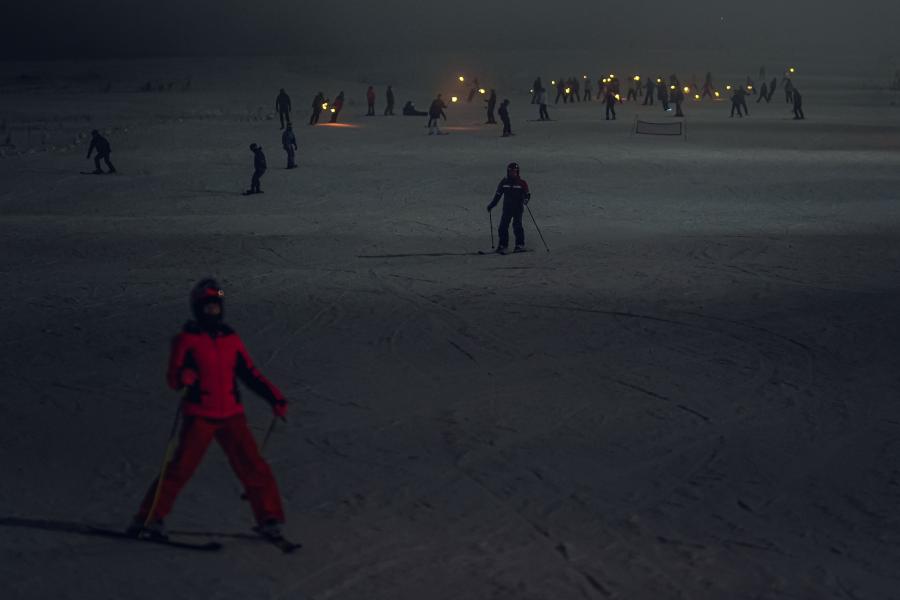 Skiée nocturne à Antagnod