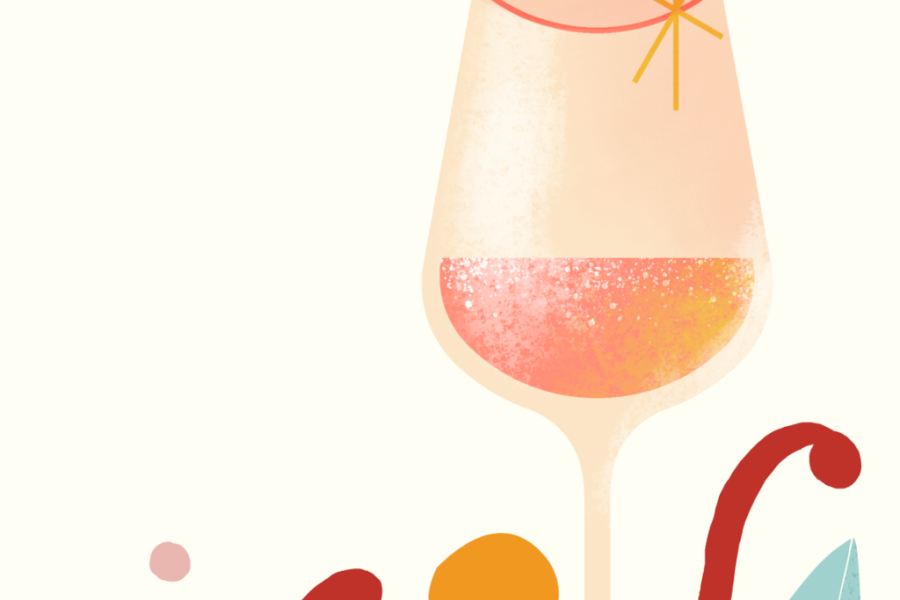 calice di vino stilizzato Val d'Ayas in a glass