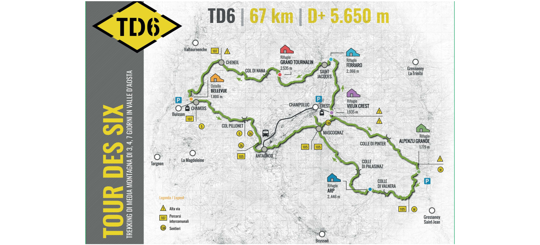 Le Tour des Six est un parcours de moyenne montagne qui doit son nom à l’itinéraire qu’il parcourt et qui l’amène à toucher 6 refuges : le "Tour des Six".