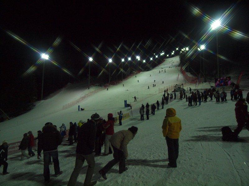 New Year's torchlight descent on skis