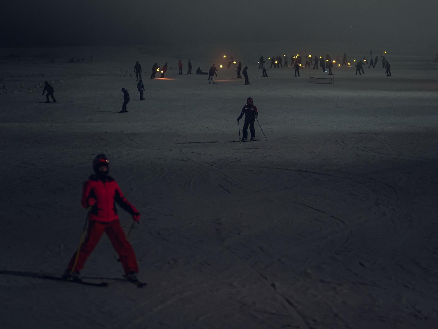 Skiée nocturne à Antagnod